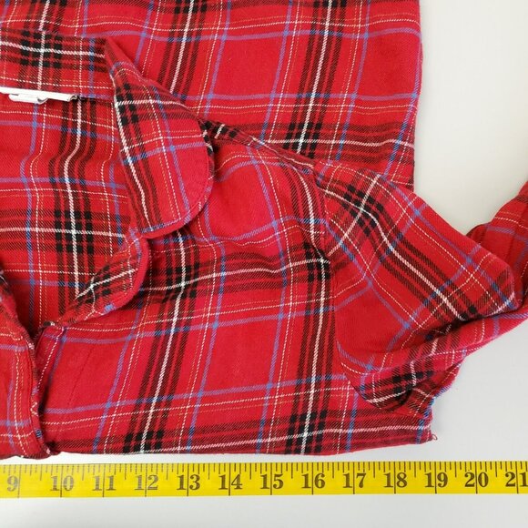 J. Jill Pajama Top Womens Extra Small Petite Sleep Plaid Flannel Button Front - Picture 6 of 8
